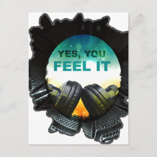 Wellcoda Feel Music Headphone Tune DJ Briefkaart