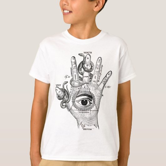 Wellcoda Illuminati Compass Snake Hand T-shirt (Voorkant)