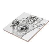 Wellcoda Illuminati Compass Snake Hand Tegeltje (Zijkant)