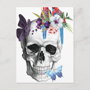 Wellcoda Skull Death Paradise Bad Tropical Briefkaart