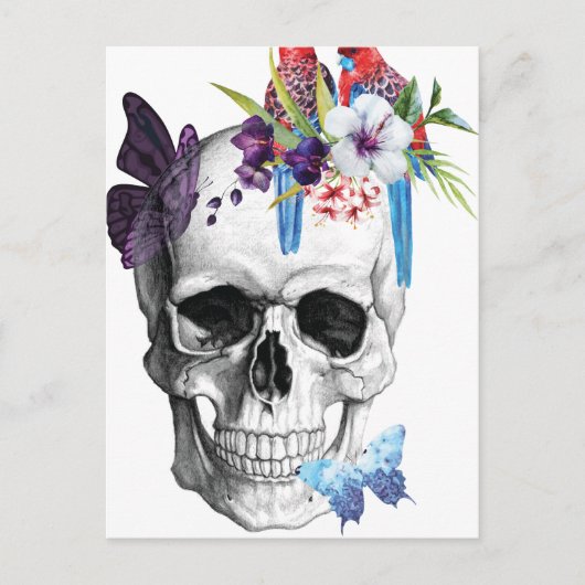 Wellcoda Skull Death Paradise Bad Tropical Briefkaart (Voorkant)
