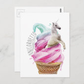 Wellcoda Unicorn Cornetto Fun Ice Cream Briefkaart (Voorkant / Achterkant)