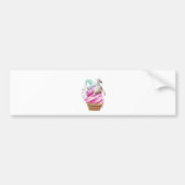 Wellcoda Unicorn Cornetto Fun Ice Cream Bumpersticker (Voorkant)