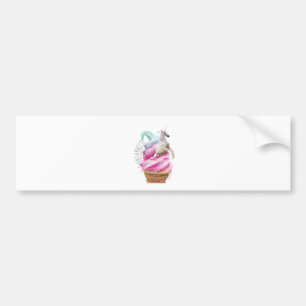 Wellcoda Unicorn Cornetto Fun Ice Cream Bumpersticker