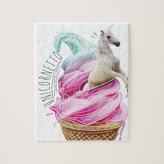 Wellcoda Unicorn Cornetto Fun Ice Cream Legpuzzel (Verticaal)