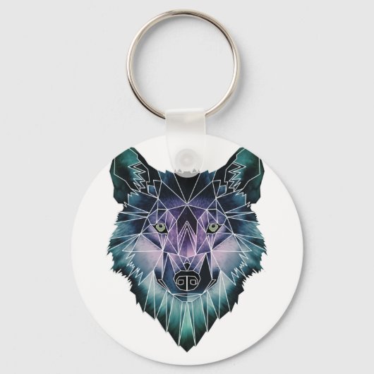 Wellcoda Wild Wolf Face Pack Animal Life Sleutelhanger (Voorkant)