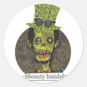 Wellcoda zombie dood monster eng griezelig ronde sticker