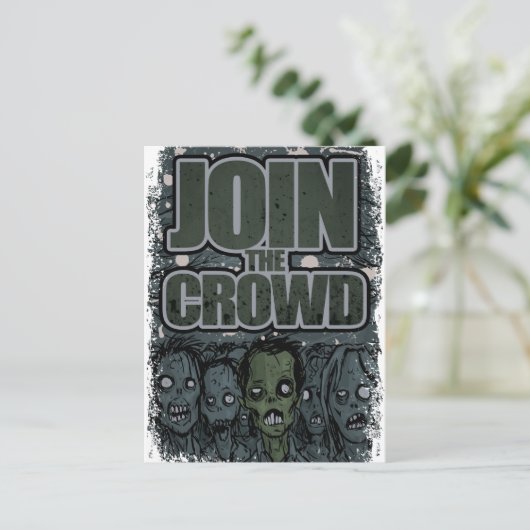 Wellcoda Zombie Monster Crowd Dead Scary Briefkaart (Staand voorkant)