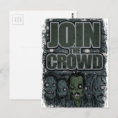 Wellcoda Zombie Monster Crowd Dead Scary Briefkaart (Voorkant / Achterkant)
