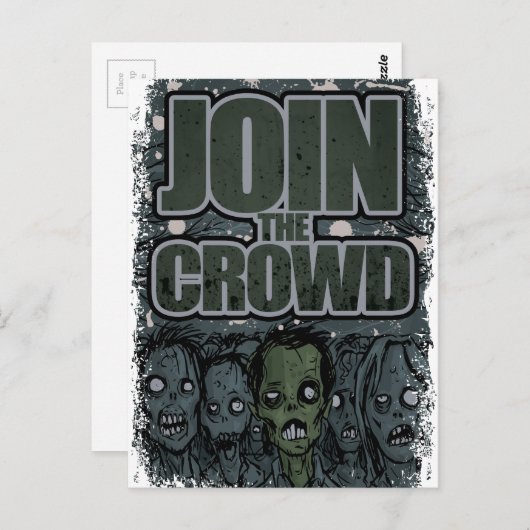 Wellcoda Zombie Monster Crowd Dead Scary Briefkaart (Voorkant / Achterkant)