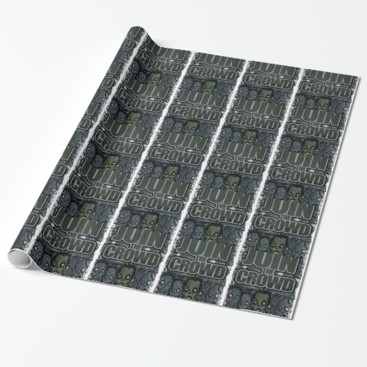 Wellcoda Zombie Monster Crowd Dead Scary Cadeaupapier (Uitgerold)