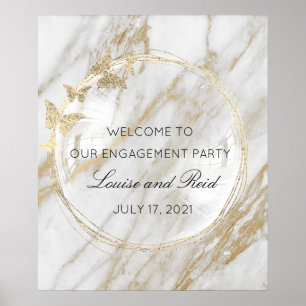 Wellcome to Wedding Verloving Golden Lijst Poster