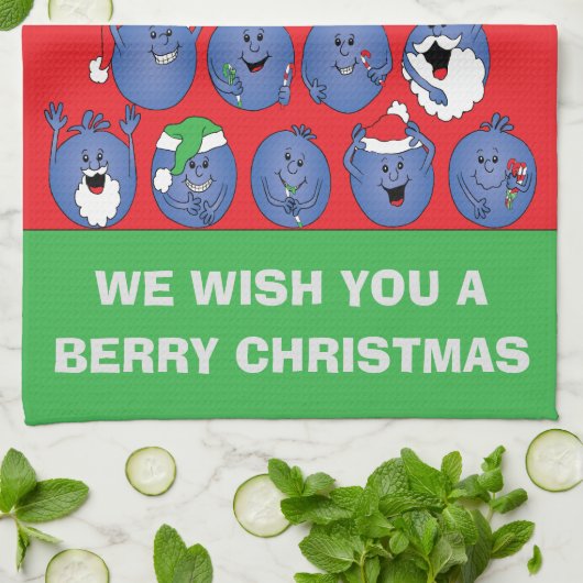 wellen "Berry Kerstmis" Theedoek (Gevouwen)