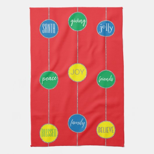 wellen "kerstboodschappen" theedoek (Verticaal)