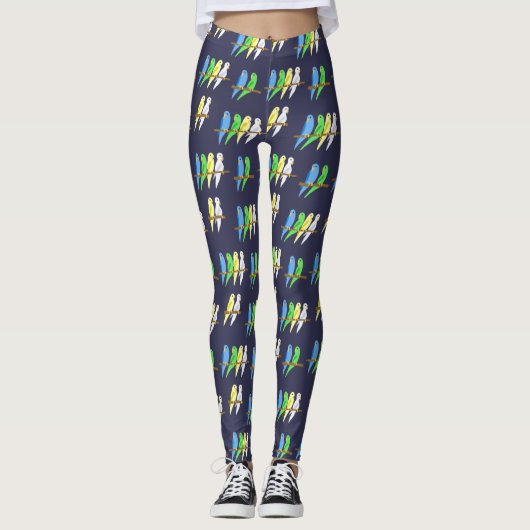 Wellensittich Muster Leggings (Voorkant)