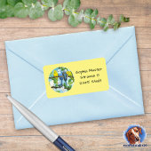 Wellensittiche - Aquarell-Design gelb | Etiket