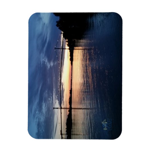 Wellesley Island Bridge Sunset magnet Magneet (Verticaal)