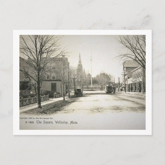 Wellesley, Massachusetts, The Square, Briefkaart (Voorkant)