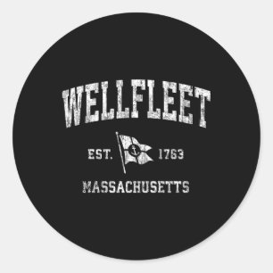 Wellfleet Ma Nautische Boot Anker Vlag Sport Ronde Sticker