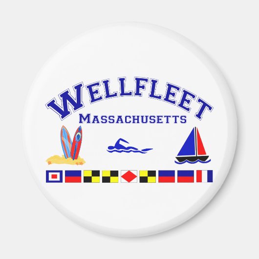 Wellfleet MA-signaalvlaggen Magneet (Voorkant)