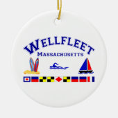 Wellfleet MA Signal Flags Keramisch Ornament (Voorkant)