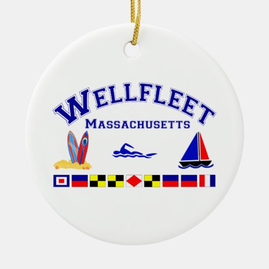 Wellfleet MA Signal Flags Keramisch Ornament (Voorkant)
