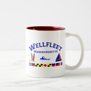 Wellfleet MA Signal Flags Tweekleurige Koffiemok