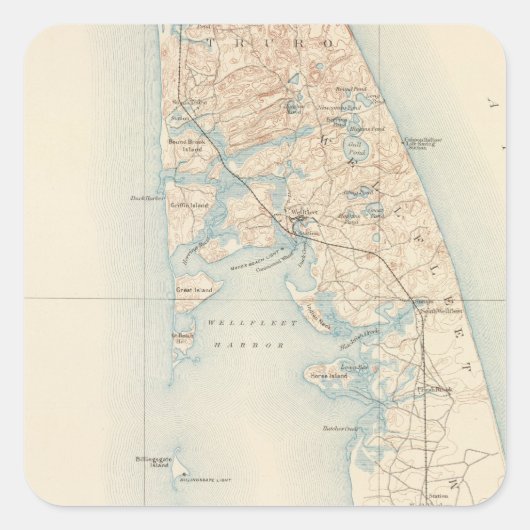 Wellfleet, Massachuset Vierkante Sticker (Voorkant)