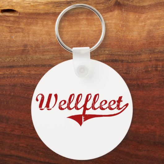 Wellfleet Massachusetts Classic Design Sleutelhanger (Voorkant)