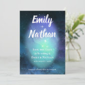 WELLICHT ONDER DE STARS Typografie Weddenschap Save The Date (Staand voorkant)