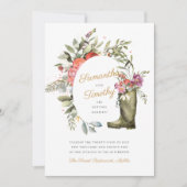 Wellington Boot Floral Weddenschap Kaart (Voorkant)