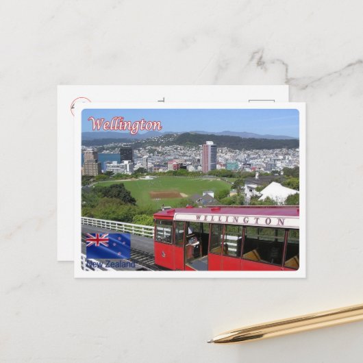 Wellington - kabelauto - Nieuw-Zeeland - Briefkaart (Voorkant / Achterkant in situ)