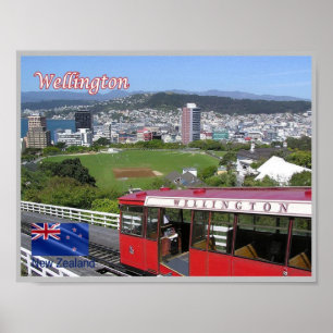 Wellington - kabelauto - Nieuw-Zeeland - Poster