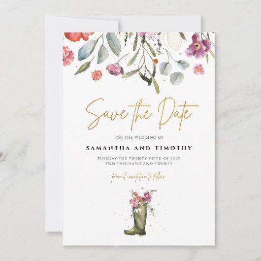 Wellington Laars Bloemen Bewaar De Datum Save The Date (Voorkant)