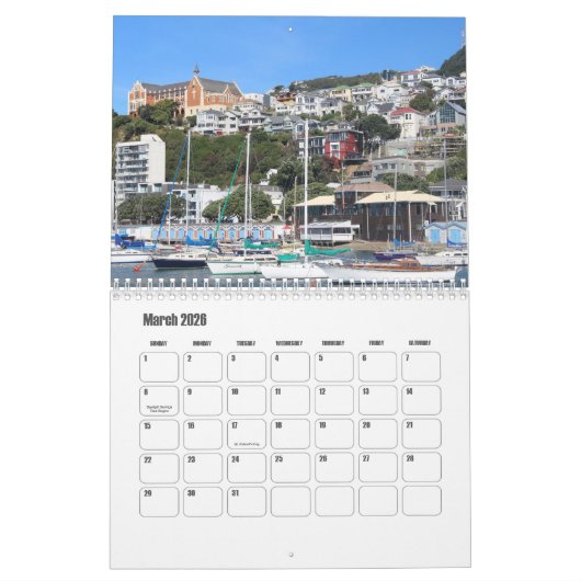 Wellington-New Zealand Calendar Kalender (Mar 2026)