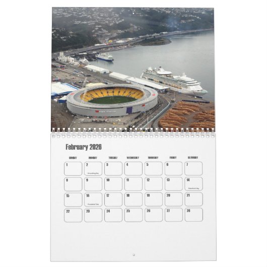 Wellington-New Zealand Calendar Kalender (Feb 2026)
