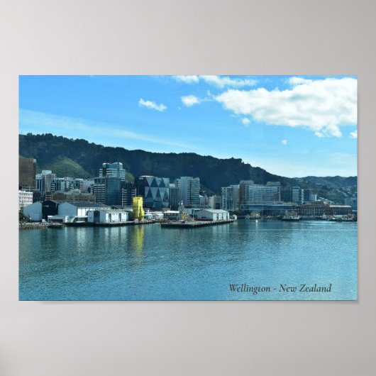 Wellington - New Zealand City Skyline Poster (Voorkant)