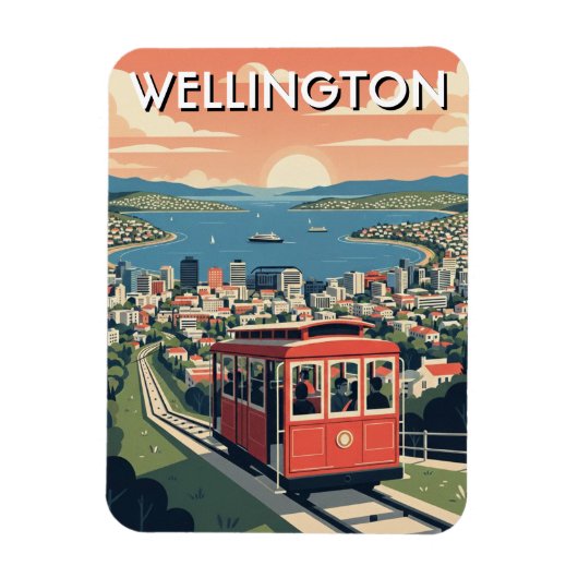 Wellington New Zealand Postcard Magneet (Verticaal)