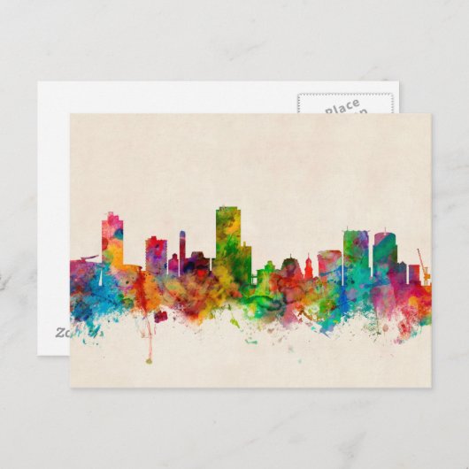 Wellington New Zealand Skyline Briefkaart (Voorkant / Achterkant)