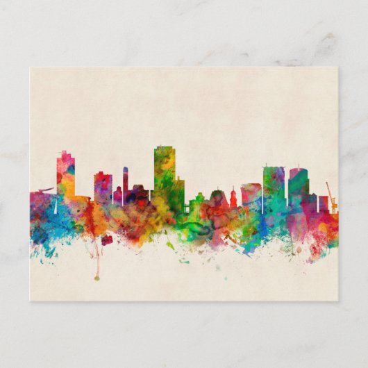 Wellington New Zealand Skyline Briefkaart (Voorkant)