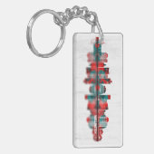 Wellington New Zealand Skyline Sleutelhanger (Voorkant Links)