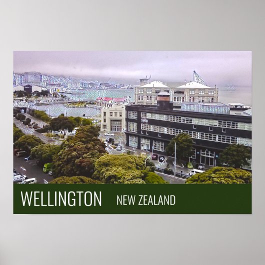 Wellington New-Zeelandse afdruk van kapitaalreizen Poster (Voorkant)