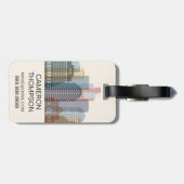 Wellington, Nieuw-Zeeland | City Skyline Bagagelabel (Achterkant horizontaal)