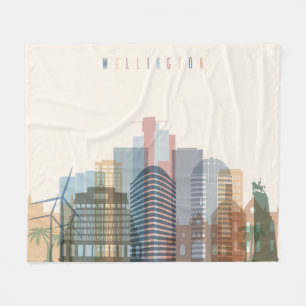 Wellington, Nieuw-Zeeland   City Skyline Fleece Deken