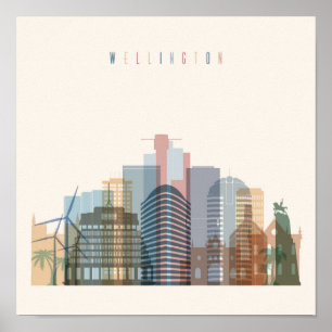 Wellington, Nieuw-Zeeland City Skyline Poster