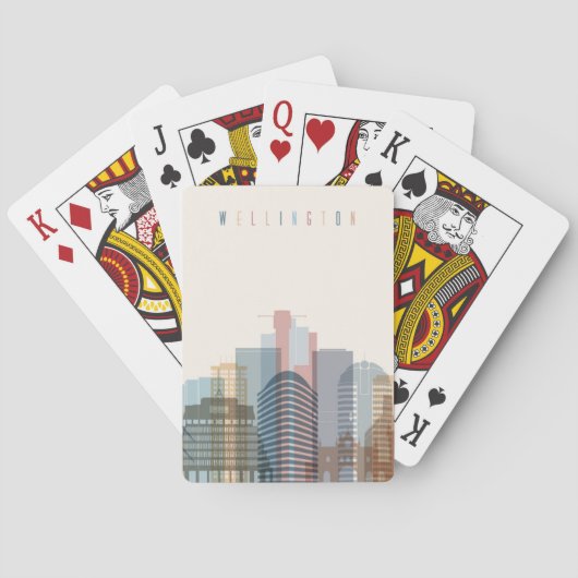 Wellington, Nieuw-Zeeland | City Skyline Speelkaarten (Achterkant)