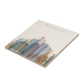 Wellington, Nieuw-Zeeland | City Skyline Tegeltje (Zijkant)