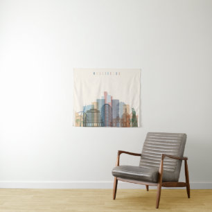 Wellington, Nieuw-Zeeland   City Skyline Wandkleed