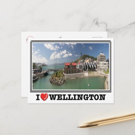 Wellington - Nieuw-Zeeland - Ik hou van - Briefkaart (Voorkant / Achterkant in situ)