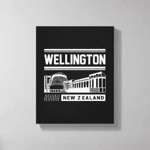 Wellington Nieuw-Zeeland Modern Typografie Ontwerp Canvas Afdruk